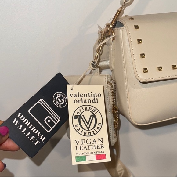 Valentino Orlandi Cream Studded Crossbody Bag - Picture 6 of 10